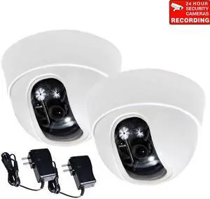 VideoSecu 2 Pack Dome Security Camera Built-in 1/3" Sony Effio CCD 600 TVL High Resolution 3.6mm Wide Angle Lens with 2 Power Supply for DVR Home Surveillance System CCTV AN4