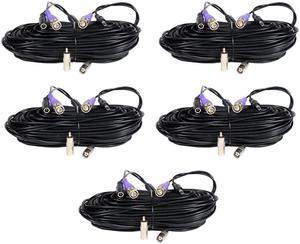VideoSecu 5 X 100ft All-in-One Video Power Extension Cable Pre-made Wire Cord for CCTV DVR Surveillance System HD Security Camera AHD, CVI, TVI HD Analog Camera with Free BNC RCA Connecto MC1