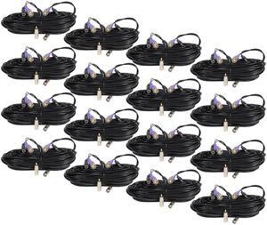 VideoSecu 16 Pack Video Power Extension Cable 100 Feet Pre-made All-in-One Wire Cord for CCTV DVR Surveillance System HD Security Camera AHD, CVI, TVI HD Analog Camera CKX