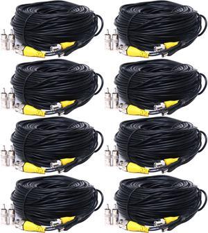 VideoSecu 8 Pack 50ft CCTV Security Camera BNC RCA DVR Video Power Cables Surveillance Wires with Free Connectors 1QY