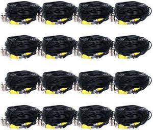 VideoSecu 16 x 50ft BNC RCA Video Power Cables Security Camera Wires for Home CCTV DVR Surveillance System with Free BNC/RCA Adapters CMF