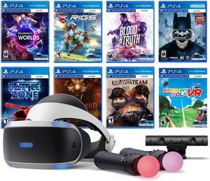 PlayStation VR 11In1 Deluxe 8 Games Bundle VR Headset Camera Move Motion Controllers VR Worlds Batman Bravo Team Battlezone RIGS Until Dawn Blood  Truth Everybodys Golf