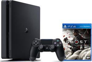 PlayStation 4 1TB Console with Ghost of Tsushima  PS4 Slim 1TB Jet Black HDR Gaming Console Wireless Controller and Game