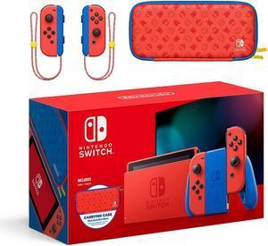2021 New Nintendo Switch Mario Red  Blue Limited Edition  Featuring Mario Red  Blue Design Mario Iconography Carrying Case and Screen Protector