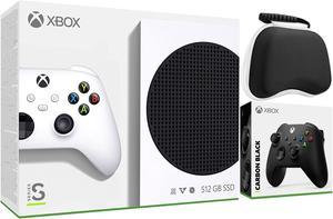 2020 New Xbox All Digital 512GB SSD Console - White Xbox Console and Wireless Controller with Two Xbox Wireless Controllers-Robot White and Carbon Black with Black Controller Protective Case