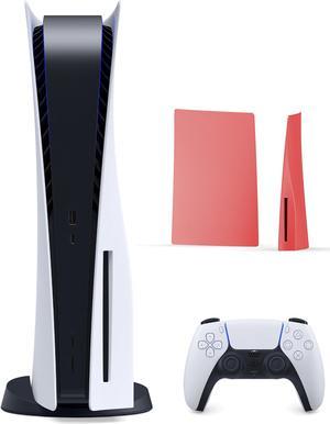 PlayStation 5 Customization Bundle: Disc Version Console and Wireless Controller with Mytrix Customized Body Plate - Red