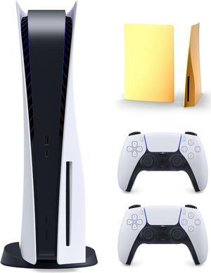 PlayStation 5 Customization Bundle Disc Version Console and 2 Wireless Controllers with Mytrix Customized Body Plate  Yellow