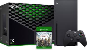 Latest Xbox Series X Gaming Console Bundle  1TB SSD Black Xbox Console and Wireless Controller with Assassins Creed Unity