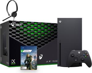 Latest Xbox Series X Gaming Console Bundle  1TB SSD Black Xbox Console and Wireless Controller with HALO Infinity and Mytrix Chat Headset