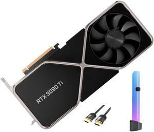NVIDIA GeForce RTX 3090 Ti Graphics Card Founders Edition 24GB GDDR6X PCI Express 40 Antialiasing and anisotropic filtering w MT HDMI 21 Cable AntiSag RGB Holder