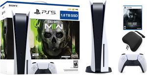 PlayStation 5 Upgraded 1.8TB Disc Edition Call of Duty Modern Warfare II Bundle with Resident Evil 8 and Mytrix Controller Case