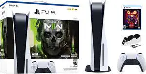 PlayStation 5 Disc Edition Call of Duty Modern Warfare II Bundle with Five Nights at Freddy's Security Breach and Mytrix Controller Charger