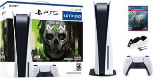 PlayStation 5 Upgraded 18TB Disc Edition Call of Duty Modern Warfare II Bundle with God of War and Mytrix Controller Charger