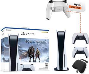 PlayStation 5 Disc Edition God of War Ragnarok Bundle an Additional Mytrix Upgraded PS5 Controller with Remappable Back Paddles and Turbo Function and Hard Shell Protective Controller Case