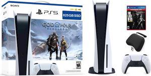 PlayStation 5 Disc Edition God of War Ragnarok Bundle with The Last of Us and Mytrix Controller Case