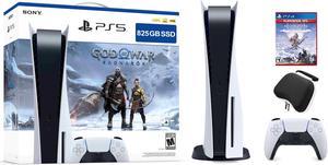 PlayStation 5 Disc Edition God of War Ragnarok Bundle with Horizon Zero Dawn and Mytrix Controller Case