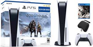 PlayStation 5 Disc Edition God of War Ragnarok Bundle with Ghost of Tsushima and Mytrix Controller Case