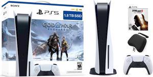 PlayStation 5 Upgraded 18TB Disc Edition God of War Ragnarok Bundle with Dying Light 2 and Mytrix Controller Case