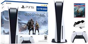 PlayStation 5 Upgraded 18TB Disc Edition God of War Ragnarok Bundle with God of War and Mytrix Controller Charger