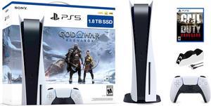 PlayStation 5 Upgraded 18TB Disc Edition God of War Ragnarok Bundle with COD Vanguard and Mytrix Controller Charger