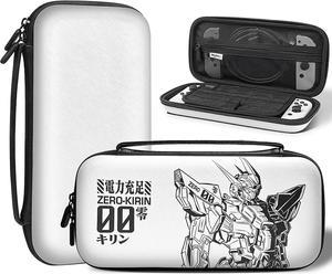 Mytrix Zero-Kirin Carrying Case for Nintendo Switch, Travel Storage Bag with 10 Game Card Slots & Accessory Pocket, Portable Hard Shell Pouch for Switch Console, Shoulder Strap Included