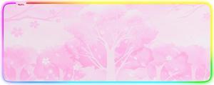 Mytrix Sakura Cherry Pink RGB LED Extra Large Gaming Mousepad, 14 Modes Glow, Waterproof Rubber, Non Slip, Extended Big Mouse Pad Mat for Gamer Home and Office - Japanese Sakura Design, 800×300×4mm