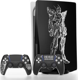 Mytrix Whole Body Protective Skin for PS5 Disc Console, Durable Vinyl Decal Easy Apply Style Wrap Stickers for PS5 - Zero-Kirin Black