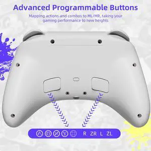 Mytrix Splashy Wireless Pro RGB Controller With Programmable Back Buttons And Turbo, For Nintendo Switch, PC, Android & IOS