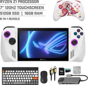 ASUS ROG Ally 512GB Gaming Handheld 7-inch Touchscreen 120Hz FHD 1080p AMD Ryzen Z1  Processor, Mytrix Touro Wireless Pro Controller, Hub, 128GB MicroSD, Keyboard & Mouse, 8 in 1 Bundle