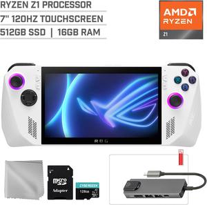ASUS ROG Ally 512GB Gaming Handheld 7-inch Touchscreen 120Hz FHD 1080p AMD Ryzen Z1  Processor, Mytrix Hub, 128GB MicroSD Card, 4 Accessories: 5 in 1 Bundle