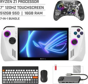 ASUS ROG Ally 512GB Gaming Handheld 7-inch Touchscreen 120Hz FHD 1080p AMD Ryzen Z1  Processor, Mytrix Zero-Kirin Wireless Pro Controller, Hub, Keyboard & Mouse Combo, 7 in 1 Bundle