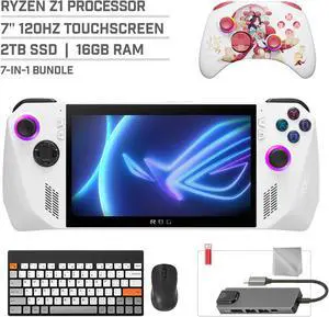 ASUS ROG Ally 2TB SSD Gaming Handheld 7-inch Touchscreen 120Hz FHD 1080p AMD Ryzen Z1  Processor, Mytrix Touro Wireless Pro Controller, Hub, Keyboard & Mouse Combo, 7 in 1 Bundle