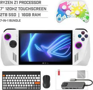 ASUS ROG Ally 2TB SSD Gaming Handheld 7-inch Touchscreen 120Hz FHD 1080p AMD Ryzen Z1  Processor, Mytrix Inkjet Wireless Pro Controller, Hub, Keyboard & Mouse Combo, 7 in 1 Bundle