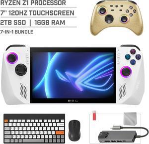 ASUS ROG Ally 2TB SSD Gaming Handheld 7-inch Touchscreen 120Hz FHD 1080p AMD Ryzen Z1  Processor, Mytrix Gold Wireless Pro Controller, Hub, Keyboard & Mouse Combo, 7 in 1 Bundle