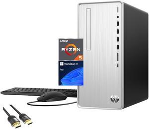 HP Pavilion Desktop, AMD 6-Cores Ryzen 5 5600G (Up to 4.4GHz), 32GB RAM, 1TB PCIe SSD + 1TB HDD, WiFi 6, Bluetooth, RJ45, USB-C, 3-in-1 Media Card Reader, Keyboard & Mouse, Mytrix HDMI, Win 11 Pro