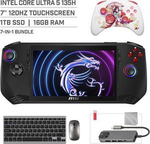 MSI Claw A1M 1TB SSD Gaming Handheld 7-inch Touchscreen 120Hz FHD 1080p Intel Core Ultra 5 135H Processor, Mytrix Touro Wireless Pro Controller, Hub, Keyboard & Mouse Combo, 7 in 1 Bundle