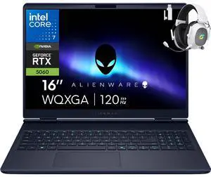 Alienware 16 Aurora Laptop, 16" WQXGA 120Hz Display, Intel Core 7-240H Series 2, NVIDIA GeForce RTX 5060 8GB GDDR7, 32GB DDR5 RAM, 1TB PCIe 4.0 SSD, Wi-Fi 7, Win 11 Home, w/Gaming Accessory - Blue