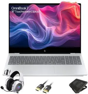 HP OmniBook 7 16" Touchscreen Laptop - Intel Core Ultra 7 255H, 2K OLED 120Hz Display, 32GB RAM, 1TB SSD, AI Camera, Wi-Fi 7, Backlit Keyboard, Bundle With Mytrix Cooling Pad Assy, Windows 11