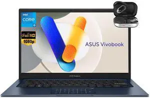 ASUS Vivobook 14" FHD Laptop, Intel Core i5-1334U, 12GB RAM 256GB SSD, NumberPad, Long Battery Life, Private Webcam, Student Business Laptop Bundle, Windows 11 Pro, Quiet Blue
