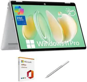 HP Omnibook 5 Flip 2 in 1 Laptop, 14" 2K Touch-Screen Laptop 8GB DDR5 RAM 512GB SSD, Intel 10-Core 5, 5MP IR, Backlit Keyboard, Laptop for Business, Student with Microsoft Pen, Lifetime MS Office