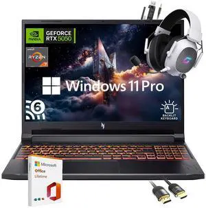 Acer Nitro V 16 Laptop, 16" WUXGA Display, NVIDIA GeForce RTX 5050, AMD Ryzen 7 260 8-Core, 64GB RAM, 1TB SSD, WiFi 6, Backlit Keyboard, with Mytrix Assy HDMI Cable Office Lifetime, Windows 11 Pro
