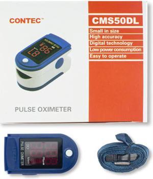 Contec CMS50DL Fingertip Pulse Oximeter, Blood Oxygen Saturation Monitor (SpO2) with Pulse Rate Measurements and Bar Graph, Digital LED Display, Blue