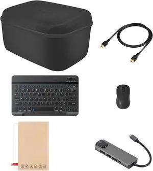 Steam Deck Travel Accessories 7-IN-1 Complete Set Mytrix Hard Carrying Storage All Protective Anti Shock Messenger Bag Soft Lining Fit Steam Deck Console, Charger & Accessories (slim keyboard)