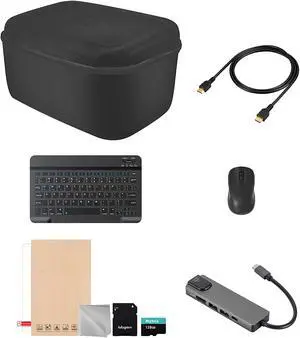 Steam Deck Travel Accessories 8-IN-1 Complete Set Mytrix Hard Carrying Storage All Protective Anti Shock Messenger Bag Soft Lining Fit Steam Deck Console, Charger & Accessories (slim keyboard)