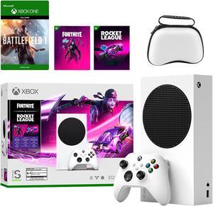 Microsoft Xbox Series S Fortnite  Rocket League Midnight Drive Pack Bundle with Battlefield 1 Full Game and Mytrix Controller Protective Case