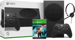 Microsoft Xbox Series S 1TB Black Console and Wireless Controller Bundle with Battlefield: 2042 Full Game and Mytrix Chat Headset