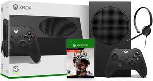 Microsoft Xbox Series S 1TB Black Console and Wireless Controller Bundle with Call of Duty Black Ops Cold War Full Game and Mytrix Chat Headset