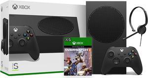 Microsoft Xbox Series S 1TB Black Console and Wireless Controller Bundle with Overwatch 2 Waypoint Pack and Mytrix Chat Headset