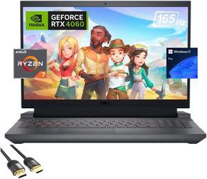 Dell G15 Gaming Laptop, 15.6" 165Hz FHD Display, AMD 8-Cores Ryzen 7 7840HS (Up to 5.1GHz), GeForce RTX 4060, 64GB RAM, 2TB PCIe 4.0, WiFi 6, Backlit KB, Keypad, RJ45, Mytrix HDMI Cable, Win 11 Pro