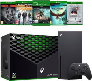 Xbox Series X Console Bundle - Flagship Xbox 1TB SSD Black Gaming Console and Wireless Controller with Five Games - Region Free Console